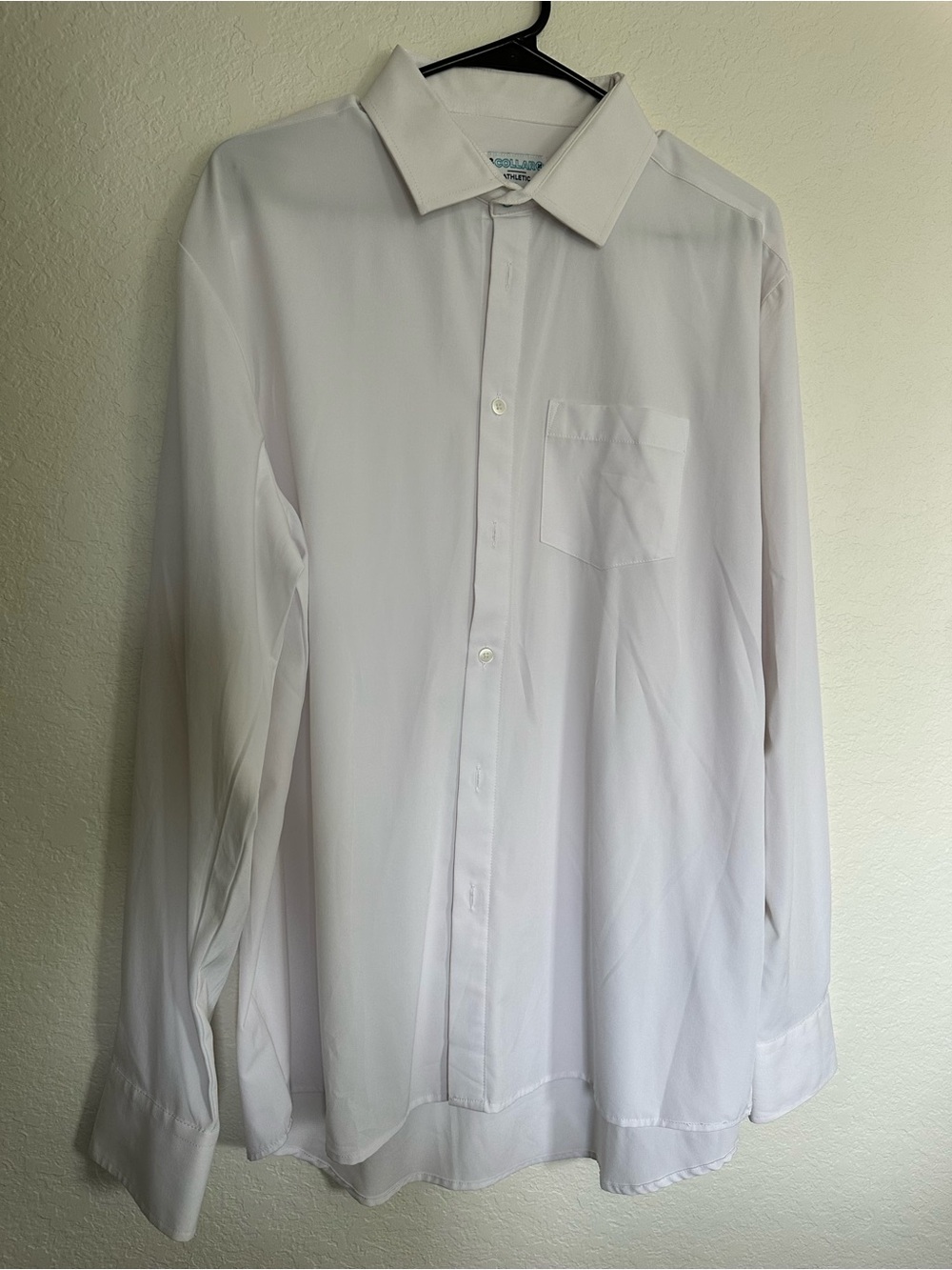 Men's White Long-Sleeve Dress Shirt